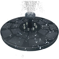 Solar Fountain Pump 3W Solar Powered Outdoor Bird Bath Fountain 7 Spray Patterns Water Pump with Colored LED Lights Battery Backup for Garden Pond Pool Fish Tank Aquarium and Pet,model:Black
