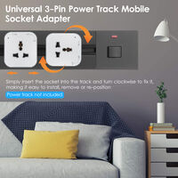 Universal 3-Pin Track Sockets Power Track Socket Outlet Versatile Electric Mobile Track Socket Power Track Adapter,model:Silver