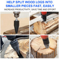 Wood Splitter Drill Bit Firewood Log Splitter Drill Bit Heavy Duty Drill Screw Cone Driver 32mm with Removable Round Shank,model:Black 32mm & round shank