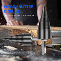Wood Splitter Drill Bit Firewood Log Splitter Drill Bit Heavy Duty Drill Screw Cone Driver 42mm with Removable Round Shank,model:Black 42mm & round shank