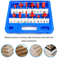 Router Bit Set of 12pcs 1/4 Inch Shank Carbide Tipped Woodworking Tool Set with Plastic Case,model: 12pcs