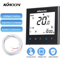 KKmoon Digital Underfloor Heating Thermostat for Electric Heating System Floor & Air Sensor Energy Saving AC 95-240V 16A Touchscreen LCD Display Room Temperature Controller,model:Black type 1 no WiFi