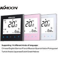 KKmoon Digital Underfloor Heating Thermostat for Electric Heating System Floor & Air Sensor Energy Saving AC 95-240V 16A Touchscreen LCD Display Room Temperature Controller,model:Black type 1 no WiFi