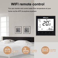 KKmoon Digital Underfloor Heating Thermostat for Electric Heating System Floor & Air Sensor with WiFi Connection & Voice Control Energy Saving AC 95-240V 16A Touchscreen LCD Display Room Temperature Controller Works with Amazon Alexa/Google Home/IFTTT,mod