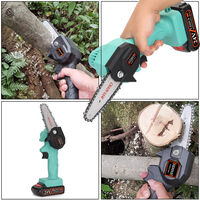 Portable Electric Pruning Saw Rechargeable Small Electric Saws Woodworking One-handed Electric Saw Garden Logging Mini Electric Chain Saw,model: Without Battery
