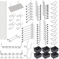 140Pcs Metal Pegboard Hooks Organizer Assortment Kit Peg Locks Hanging Applications,model: 140Pcs