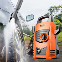 1200W Electric Pressure Washer 90Bar 5L/Min High Pressure Washer Portable Car Washer with Quick-Connect Hose Bike Motorcycle Cleaner Machine Watering Flowers,model:Orange
