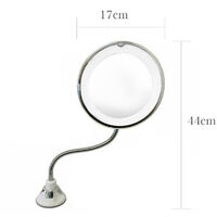 Flexible Lighted Makeup Mirror 10X 360¡ã Rotate Magnifying Cosmetic Mirror with Suction Lighting,model:Silver