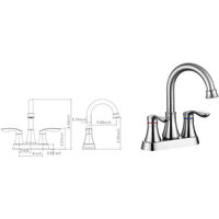 Two Handle Kitchen Faucets High Arc Bathroom Basin Sink Faucets Ceramic Valve Brushed Finished 360 Degree Swivel Water Tap with Drain Stopper Hoses,model:Silver