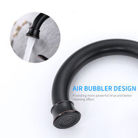 Two Handle Kitchen Faucets Hot & Cold Water Mixer Bathroom Basin Sink Faucets Ceramic Valve 360 Degree Swivel High Arc Water Tap with Drain Stopper Hoses,model:Black