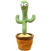 Cute Dancing And Twisting Cactus Toy with 120 Songs Electric Dancing Cactus Luminous Recording Toy,model:Colorful