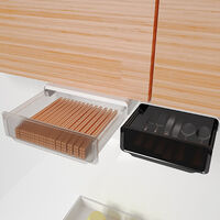 Under Desk Invisible Drawer Stationery Organizer Dormitory Desk Space-saving Storage,model:Transparent One-layer S