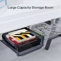 Under Desk Invisible Drawer Stationery Organizer Dormitory Desk Space-saving Storage,model:Transparent One-layer S