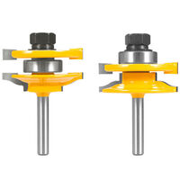 2PCS Tongue Grooves Router Bit Set T-shape Wood Milling Cutter for Woodworking Tool 1/2'' and 1/4'' Shank Optional,model:Multicolor 2 - model:Multicolor 2