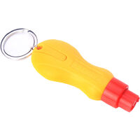 Safety Glass Hammer Seat Car Window Switch Escape Rescue Tool Hammer Chain Key Belt,model:Yellow - model:Yellow