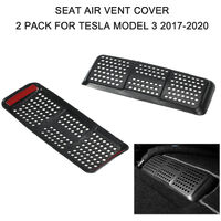 Car Seat Air Vent Cover Air Flow Vent Grille Protection 2 Pack Replacement for Tesla Model 3 2017-2020,model:Black
