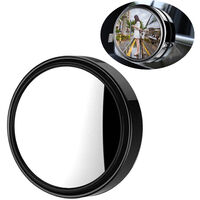 1PC Car Mini Round Mirror Blind Spot Auxiliary Rearview Mirrors 360¡ã Rotation Wide Angle Convex Mirror,model:Black