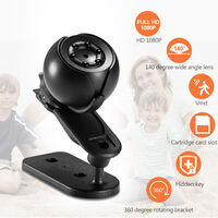 Mini Camera Portable Surveillance Camera Home Security 1080P Camera HD Home Sport Cam Video Camcorder DVR with Night Vision for Indoor and Outdoor,model:Black