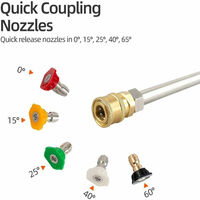 High Pressure Power Washer Sprayer Wand Nozzle Tips Adapters Kit 4000PSI M22,model: 1 Kit