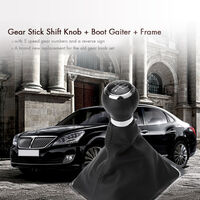 5 Speed Gear Shift Knob Stick Boot Gaiter Frame for VW Passat B6 Black,model:black