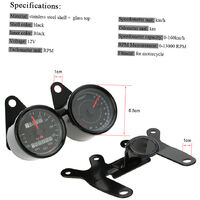 IZTOSS Motorcycle Speedometer Tachometer Odometer Rev Counter 0-13000 RPM 