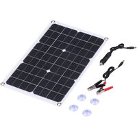 40W Monocrystalline Solar Panel Off Grid High Efficiency Module IP65 Water Resistant for Home RV Car Boat Electronic Device,model:Black
