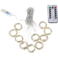 DC5V 12W 300LEDs Fairy Curtain String Light with Remote Controller/Line Control USB Powered Operated Combination/ In Wave/ Sequential/ Slo Glo/ Chasing Flash/ Slow Fade/ Twinkle Flash/ S-teady On 8 Different Lighting Modes Effects Timer Timing Setting Fun