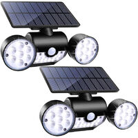D C 5V 1.3W 30 LEDs Solar Powered Operated Energy Wall-Mounted Lamp Outdoor Light 2 P-ack Adopted PIR Motion Sensor Infrared Human Induction Technology Sensitive Light Control Built-in 2200mAh High Capacity Rechargeable Cell IP65 Water Resistance for Indo