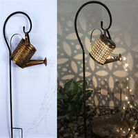 Solar Watering Hollow Can String Light Outdoor Garden Waterfall Lamp Art Decoration With Bracket,model: With bracket