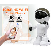 1080P Home Security Wireless Camera Robot Intelligent Motion Detection Auto-Tracking Baby Monitor Two-Way Audio Surveillance Camera,model: UK Plug