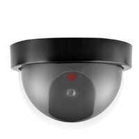 Fake Camera Dummy Waterproof Security CCTV Surveillance Camera With Flashing Red Led Light Dome Camera,model:Black