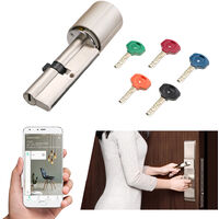 ZigBee Smart Lock Home Security Practical Anti-theft Door Lock Core Cylinder with Keys Working with TuYa ZigBee Hub Powered by TuYa,model:Silver 7