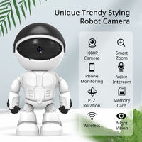 1080P Home Security Wireless Camera, Robot IP Camera WiFi Surveillance Camera Baby Monitor for Baby/Pet Support 360? view, Night Vision, 2-Way Audio, Motion Tracking, Yoosee App Remote Access, White,model:White UK Plug