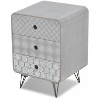 Side Cabinet with 3 Drawers Grey