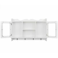 White MDF Wall Cabinet Display Shelf Book/DVD/Glass Storage