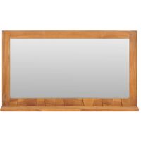 Wall Mirror with Shelf 100x12x60 cm Solid Teak Wood
