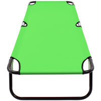 Folding Sun Lounger Steel Green