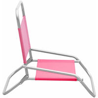 Folding Beach Chairs 2 pcs Pink Fabric