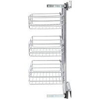 3-Tier Pull-out Kitchen Wire Basket Silver 47x25x56 cm