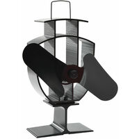 Heat Powered Stove Fan 2 Blades Black