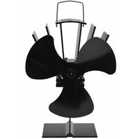 Heat Powered Stove Fan 3 Blades Black