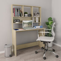 Desk with Shelves Sonoma Oak 110x45x157 cm Chipboard