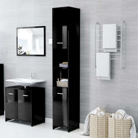 Bathroom Cabinet High Gloss Black 30x30x183.5 cm Chipboard