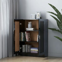 Book Cabinet High Gloss Black 82.5x30.5x115 cm Chipboard