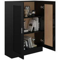 Book Cabinet High Gloss Black 82.5x30.5x115 cm Chipboard