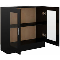 Vitrine Cabinet High Gloss Black 82.5x30.5x80 cm Chipboard