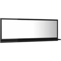 Bathroom Mirror High Gloss Black 100x10.5x37 cm Chipboard