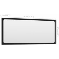 Bathroom Mirror Black 90x1.5x37 cm Chipboard