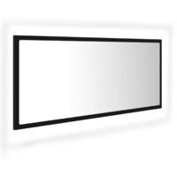 LED Bathroom Mirror Black 100x8.5x37 cm Chipboard