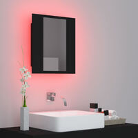 LED Bathroom Mirror Cabinet Black 40x12x45 cm
